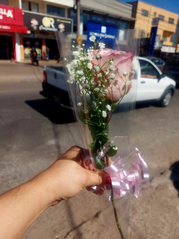 Rosa Decorada Rosê - Imagem 2